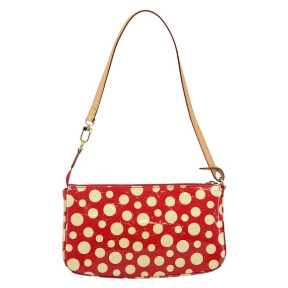 LOUIS VUITTON Vernis Yayoi Kusama Pochette Accessoires Red M91428 Auth 141217A - Picture 3 of 16